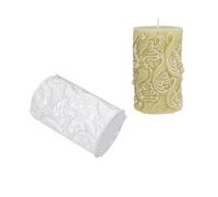 3/6PCS 3D Relief Butterfly Flower Cylinder Silicone Candle Mold DIY Wave Cherry Blossom Column Soap Resin Plaster for Home Decor(3pcs White06)