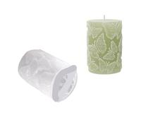 3/6PCS 3D Relief Butterfly Flower Cylinder Silicone Candle Mold DIY Wave Cherry Blossom Column Soap Resin Plaster for Home Decor(3pcs White02)