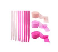 3-6pcs 4.5cm x 2200cm Rainbow Crepe Paper roll Streamers, Bithday New Year Graduation Anniversary House Street Home Party Decorations (3pcs Pink Peach)