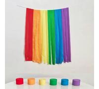3-6pcs 4.5cm x 2200cm Rainbow Crepe Paper roll Streamers, Bithday New Year Graduation Anniversary House Street Home Party Decorations (Rainbow)