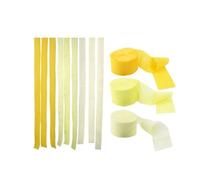 3-6pcs 4.5cm x 2200cm Rainbow Crepe Paper roll Streamers, Bithday new Year Graduation Anniversary House Street Home Party Decorations (3pcs Yellow Cream)