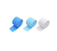 3-6pcs 4.5cm x 2200cm Rainbow Crepe Paper roll Streamers, Bithday New Year Graduation Anniversary House Street Home Party Decorations (3pcs Blue White)