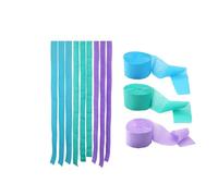 3-6pcs 4.5cm x 2200cm Rainbow Crepe Paper roll Streamers, Bithday New Year Graduation Anniversary House Street Home Party Decorations (3pcs Purple Blue)