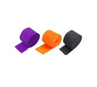 3-6pcs 4.5cm x 2200cm Rainbow Crepe Paper roll Streamers, Bithday New Year Graduation Anniversary House Street Home Party Decorations (3pcs Purple Black Orange)