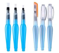 3/6Pcs Watercolor Brush Pen For Beginner Gouache Painting Lettering Flat/Point Tip Painting Water Brush Brushes Empty Refillable For Kids Student Artists Travel Professional