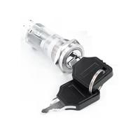 3-6V 16/19/22mm With Key Metal Rotary Push Button Switch 2/3 Position Self-locking Self-reset Retaining Type LED NO/NC ON OFF Ignition Switch Lock(1NO1NC(Yellow),RESET_19MM)