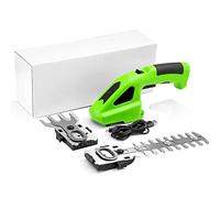 3.6V Cordless Hedge Trimmer & Grass Shear With 1300mAh Lithium-Ion Battery, Edging and Shrub Shear, 2 Interchangeable Blades