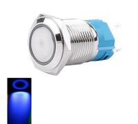 3-6V ON OFF Waterproof IP66 Stainless for IDEAL for Outdoor with 16Mm and 3-6V crafted from Metal and Stainless Steel this push button s easy setup (blue)