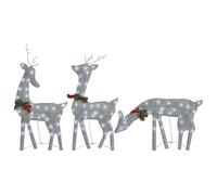 (silver) vidaXL 3/6x Christmas Reindeer Family Mesh Lighted Reindeer Multi Colours