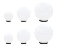 3/6x Piece LED Bowl Lamp Set Spherical 20/30/40cm PMMA Garden Lights vidaXL