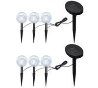 3/6x Solar Bowl LED Garden Lights with Spike Anchors & Solar Panel Lamp vidaXL