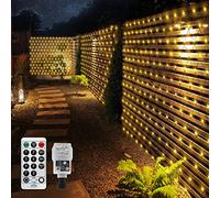 3.6x1.5M 200LED Net Lights Outdoor Fairy Lights Plug In, Mesh Net Fairy Lights for Bushes Outside Garden Light Waterproof with Remote Timer 8Modes Connectable,Black Wire for Balcony Tree(Warm White)