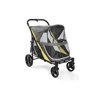3.6x2.3x3.5Ft All-Terrain Dog Stroller for Large and Medium Pets, Compact Fold Dual Entry Wagon with One-Foot Brake and Breathable Mesh, Supports Up to 130 Lbs