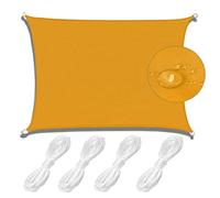 3.6x3.6mWaterproof UV Protect 98% Weatherproof Canopy for Backyard Garden Pool Carport TerraceMango Yellow with Ropes for Easy Installat