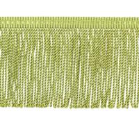 3" (7.5cm) Basic Trim Collection Thin Bullion Fringe Trim with Fancy Woven Gimp Header (Style# BFTC3) Spring Green #L43 (Light Yellow Green) Sold by The Yard (36"/3 ft/0.9m)