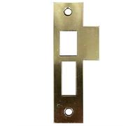 3-7/8" Satin Brass Door Strike Plate Latch for Mortise, Antique, Vintage, Replacement Solid Brass (for 3-3/4" and 3-13/16" Strikes)