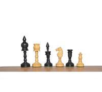 3.7" Artistic English Series Chess Pieces Only | Hand Carved Vintage Chess Set In Ebony Wood | Luxury Chess Pieces