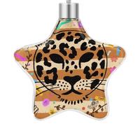 3.7 Inch Star Christmas Ornament Reusable Plastic Hanging Decor with Rope, Hanging Decorative Ball, Animal Leopard Print Ornaments for Xmas Tree, New Year Party Decor