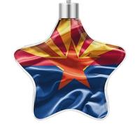 3.7 Inch Star Christmas Ornament Reusable Plastic Hanging Decor with Rope, Hanging Decorative Ball, Arizona Flag Standard Ornaments for Xmas Tree, New Year Party Decor