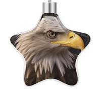 3.7 Inch Star Christmas Ornament Reusable Plastic Hanging Decor with Rope, Hanging Decorative Ball, Bald Eagle Ornaments for Xmas Tree, New Year Party Decor