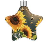 3.7 Inch Star Christmas Ornament Reusable Plastic Hanging Decor with Rope, Hanging Decorative Ball, Bee & Sunflowers Ornaments for Xmas Tree, New Year Party Decor