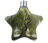 3.7 Inch Star Christmas Ornament Reusable Plastic Hanging Decor with Rope, Hanging Decorative Ball, Big Trees Ornaments for Xmas Tree, New Year Party Decor