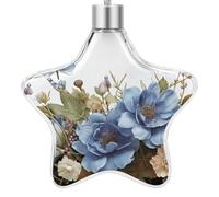 3.7 Inch Star Christmas Ornament Reusable Plastic Hanging Decor with Rope, Hanging Decorative Ball, Blue Flowers and Dragonfly Ornaments for Xmas Tree, New Year Party Decor