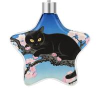 3.7 Inch Star Christmas Ornament Reusable Plastic Hanging Decor with Rope, Hanging Decorative Ball, Black Cat Floral Ornaments for Xmas Tree, New Year Party Decor