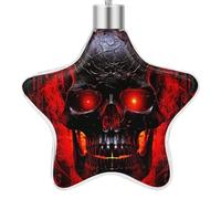 3.7 Inch Star Christmas Ornament Reusable Plastic Hanging Decor with Rope, Hanging Decorative Ball, Black and Red Skull Ornaments for Xmas Tree, New Year Party Decor