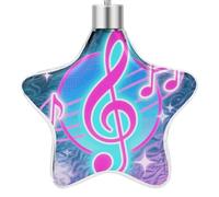 3.7 Inch Star Christmas Ornament Reusable Plastic Hanging Decor with Rope, Hanging Decorative Ball, Colored Musical Notes Ornaments for Xmas Tree, New Year Party Decor