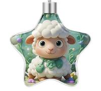 3.7 Inch Star Christmas Ornament Reusable Plastic Hanging Decor with Rope, Hanging Decorative Ball, Cute Cartoon Sheep Ornaments for Xmas Tree, New Year Party Decor