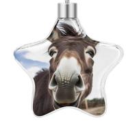 3.7 Inch Star Christmas Ornament Reusable Plastic Hanging Decor with Rope, Hanging Decorative Ball, Cute Funny Donkey Ornaments for Xmas Tree, New Year Party Decor