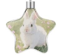 3.7 Inch Star Christmas Ornament Reusable Plastic Hanging Decor with Rope, Hanging Decorative Ball, Easter Rabbit Ornaments for Xmas Tree, New Year Party Decor