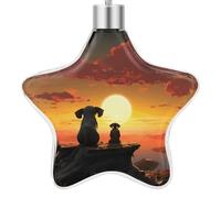 3.7 Inch Star Christmas Ornament Reusable Plastic Hanging Decor with Rope, Hanging Decorative Ball, Elephant and Dog Watch The Sunset Ornaments for Xmas Tree, New Year Party Decor