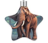 3.7 Inch Star Christmas Ornament Reusable Plastic Hanging Decor with Rope, Hanging Decorative Ball, Elephants Red Ornaments for Xmas Tree, New Year Party Decor