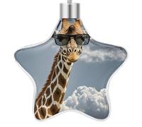 3.7 Inch Star Christmas Ornament Reusable Plastic Hanging Decor with Rope, Hanging Decorative Ball, Giraffe Wearing Sunglasses Ornaments for Xmas Tree, New Year Party Decor