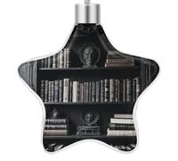 3.7 Inch Star Christmas Ornament Reusable Plastic Hanging Decor with Rope, Hanging Decorative Ball, Goth Bookshelf Ornaments for Xmas Tree, New Year Party Decor