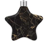 3.7 Inch Star Christmas Ornament Reusable Plastic Hanging Decor with Rope, Hanging Decorative Ball, Gold Black Marble Ornaments for Xmas Tree, New Year Party Decor