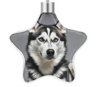3.7 Inch Star Christmas Ornament Reusable Plastic Hanging Decor with Rope, Hanging Decorative Ball, Husky Dog Ornaments for Xmas Tree, New Year Party Decor