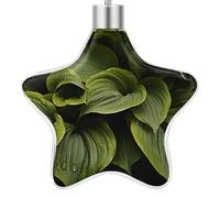 3.7 Inch Star Christmas Ornament Reusable Plastic Hanging Decor with Rope, Hanging Decorative Ball, Moist Hosta Leaves Ornaments for Xmas Tree, New Year Party Decor