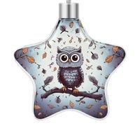 3.7 Inch Star Christmas Ornament Reusable Plastic Hanging Decor with Rope, Hanging Decorative Ball, Owl Tree Branches Ornaments for Xmas Tree, New Year Party Decor