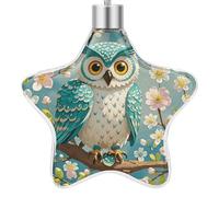 3.7 Inch Star Christmas Ornament Reusable Plastic Hanging Decor with Rope, Hanging Decorative Ball, Owl Spring Flowers Turquoise Ornaments for Xmas Tree, New Year Party Decor