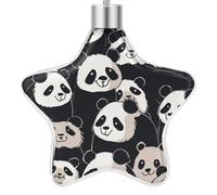 3.7 Inch Star Christmas Ornament Reusable Plastic Hanging Decor with Rope, Hanging Decorative Ball, Panda Star Ornaments for Xmas Tree, New Year Party Decor