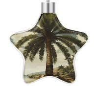 3.7 Inch Star Christmas Ornament Reusable Plastic Hanging Decor with Rope, Hanging Decorative Ball, Palm Tree Tropical Ornaments for Xmas Tree, New Year Party Decor