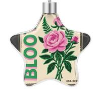 3.7 Inch Star Christmas Ornament Reusable Plastic Hanging Decor with Rope, Hanging Decorative Ball, Pink Green Block Print Ornaments for Xmas Tree, New Year Party Decor