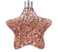 3.7 Inch Star Christmas Ornament Reusable Plastic Hanging Decor with Rope, Hanging Decorative Ball, Rose Gold Glitter Ornaments for Xmas Tree, New Year Party Decor