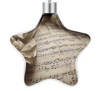 3.7 Inch Star Christmas Ornament Reusable Plastic Hanging Decor with Rope, Hanging Decorative Ball, Sheet Music Ornaments for Xmas Tree, New Year Party Decor