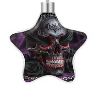 3.7 Inch Star Christmas Ornament Reusable Plastic Hanging Decor with Rope, Hanging Decorative Ball, Sugar Skulls Print Ornaments for Xmas Tree, New Year Party Decor