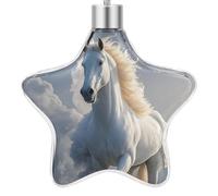 3.7 Inch Star Christmas Ornament Reusable Plastic Hanging Decor with Rope, Hanging Decorative Ball, The Galloping Horse is Galloping Ornaments for Xmas Tree, New Year Party Decor