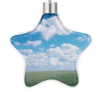 3.7 Inch Star Christmas Ornament Reusable Plastic Hanging Decor with Rope, Hanging Decorative Ball, White Clouds Sky Ornaments for Xmas Tree, New Year Party Decor